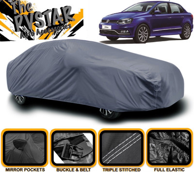 PVSTAR Car Cover For Volkswagen Ameo (With Mirror Pockets)(Grey)