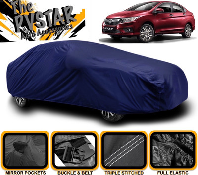 PVSTAR Car Cover For Honda City i-Vtec (With Mirror Pockets)(Blue)