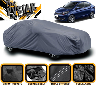 PVSTAR Car Cover For Tata Tigor (With Mirror Pockets)(Grey)
