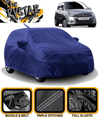 PVSTAR Car Cover For Hyundai i10 (With Mirror Pockets)(Blue)