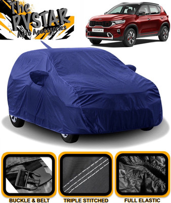 PVSTAR Car Cover For Kia Sonet (With Mirror Pockets)(Blue)
