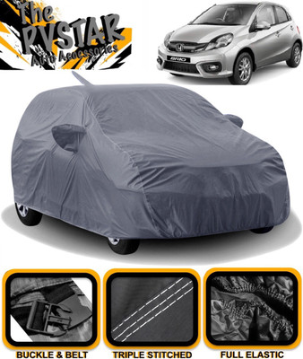 PVSTAR Car Cover For Honda Brio (With Mirror Pockets)(Grey)