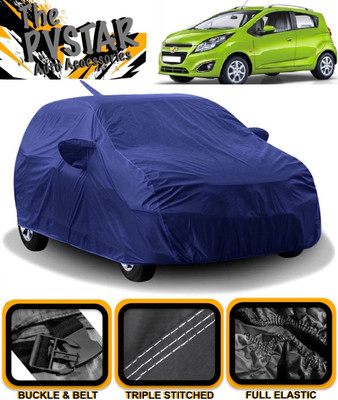PVSTAR Car Cover For Chevrolet Beat (With Mirror Pockets)(Blue)