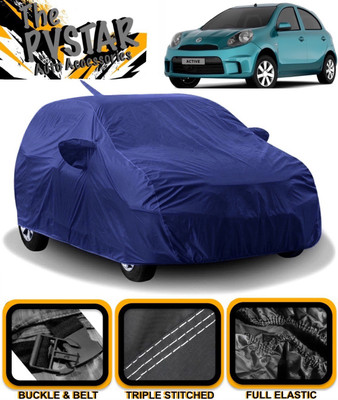 PVSTAR Car Cover For Nissan Micra Active (With Mirror Pockets)(Blue)