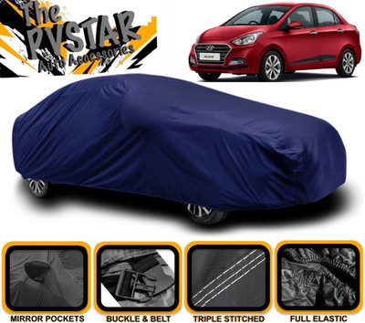 PVSTAR Car Cover For Hyundai Xcent (With Mirror Pockets)(Blue)