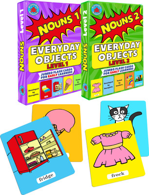 Brainy Bug Resources 60 flashcards, everyday objects, early noun vocabulary(Multicolor)