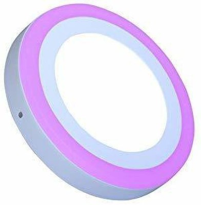 OTSLights 16W (12+4) Surface Double Colour ,3D Effect Light (Pink, Round) Recessed Ceiling Lamp(Multicolor)