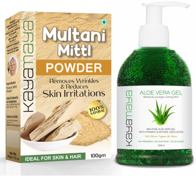 Kayamaya Aloe Vera Gel and Pure Multani Mitti Powder Combo Pack(2 Items in the set)