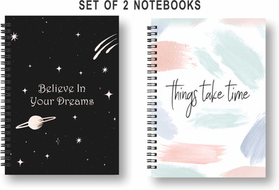 3DS Note book A5 Diary Ruled 80 Pages(wiro combo 2, Pack of 2)