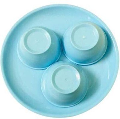 Kanha Pack of 8 Plastic Microwave Safe Regular Dinner Set – 2 Plates with 6 Veg. Bowl. (Blue, Serves 2) Dinner Set(Blue, Microwave Safe)