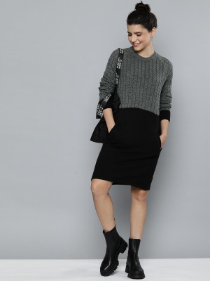 HERE&NOW Women Sweater Grey Dress