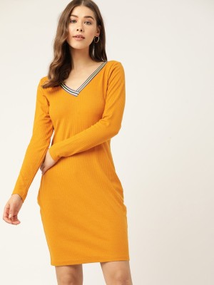 Dressberry Women Sheath Yellow Dress