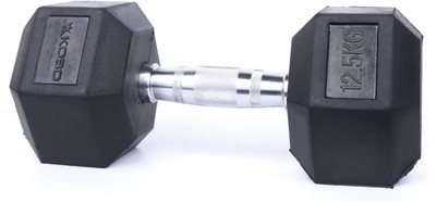 KOBO HOME GYM EXERCISE 12.5 KG X 2 (Total 25 KG) CARDIO FITNESS GRIPPY HEX RUBBER Fixed Weight Dumbbell(25 kg)