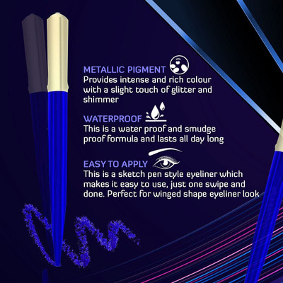 GFSU PERFCET SHIMMERY LOOK EYE MAKE PEN EYELINER PERFCET EYE MAKE UP LOOK 1.5 g(BLUE)