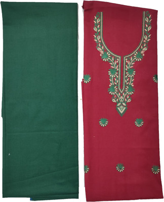 Vrinde Wool Solid, Embroidered Salwar Suit Material