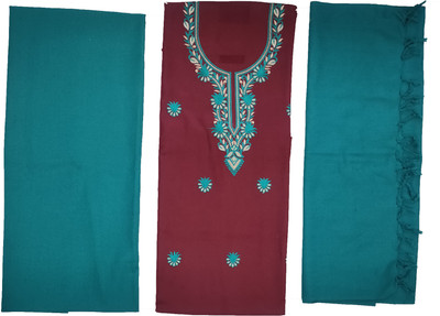 Vrinde Wool Embroidered Salwar Suit Material