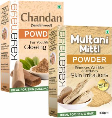 Kayamaya Organic Multani Mitti & Sandalwood Face Pack Powder Combo Set(200 g)