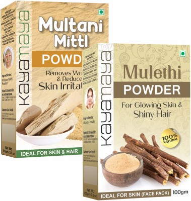 Kayamaya Organic Mulethi Powder & Multani Mitti Combo - Pack of 2(200 g)