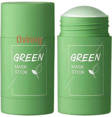 OVKING Green Tea Mud Mask Deep Cleaning Oil Control Moisturizing Hydrating Skin Rotating Cream Mask Stick Mud Clay Mask(40 g)