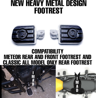 imad NEW HEAVY METAL FOOT REST FOR METEOR AND CLASSIC Foot Rest(Silver)