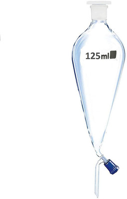 GVSSCO Separating Funnel 125 ml Borosilicate Glass Funnel(Clear, Pack of 1)
