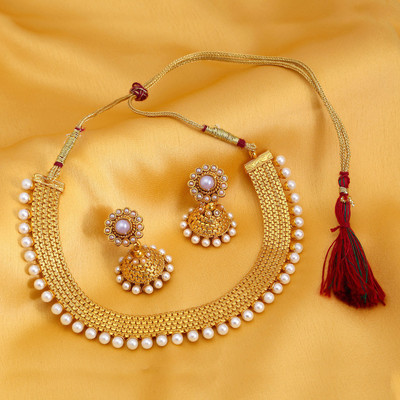 Sukkhi Alloy Gold-plated Gold Jewellery Set(Pack of 1)