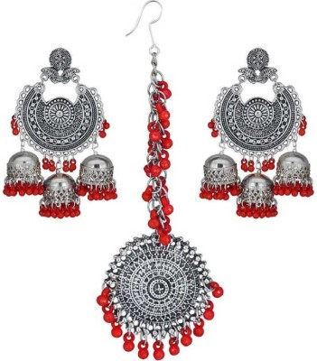 tun tun stor Oxidised Silver Silver Silver, Red Jewellery Set(Pack of 1)