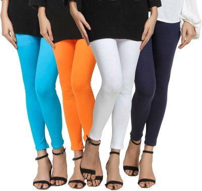 SwaNit Ankle Length  Ethnic Wear Legging(Light Blue, Orange, White, Dark Blue, Solid)