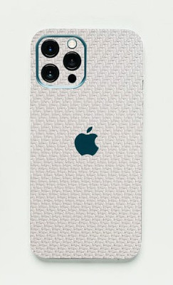LAMHA Apple iPhone 12 Pro Max, apple iphone 12 pro max Mobile Skin(Ultra Super White Carbon Fiber Skin With High Matte Finish., Mobile Skin (Back+Side+Camera))