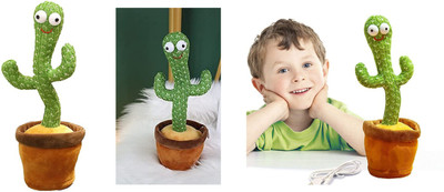 Haulsale Talking & Dancing Cactus Toy , Funny Education Toys for Babies Children Playing(Green, Brown)
