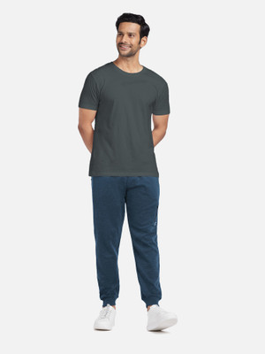 XYXX Men Self Design Grey, Blue Top & Pyjama Set
