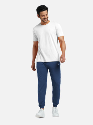 XYXX Men Solid White, Blue Top & Pyjama Set