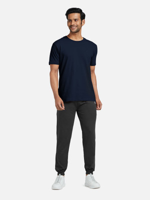 XYXX Men Solid Dark Blue, Grey Top & Pyjama Set
