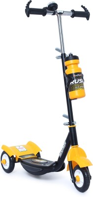 Fun Ride FunRide Kids Scooter - RUSH Three Wheel Kick Scooters for Boys and Girls with SIPPER, BELL, Adjustable Height and Rear Brake - 3 Wheels Skate for Age 3 -10 Years(Yellow)