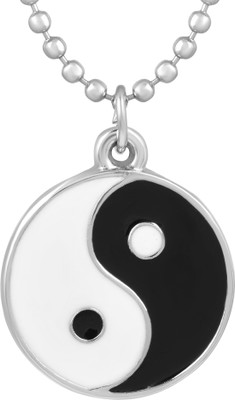 Dzinetrendz Stainless Steel Yin Yang Chinese fengshui Goodluck Pendant Men Women (PCMC4962) Silver Stainless Steel Pendant