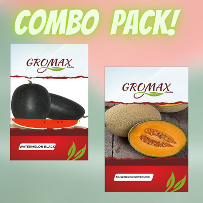 Gromax India Muskmelon Black & Muskmelon Netround Seed(40 per packet)
