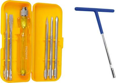 FADMAN Premium Quality Home Purpose Hand Tool Pack of 2 | Screwdriver | T-Spanner | Hand Tool Kit(2 Tools)