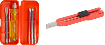 FADMAN Premium Quality Home Purpose Hand Tool Set of 2 | Screwdriver | Cutter | Hand Tool Kit(2 Tools)