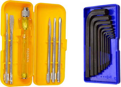 FADMAN Premium Quality Home Purpose Hand Tool Pack of 2 | Screwdriver | Allenkey | Hand Tool Kit(2 Tools)