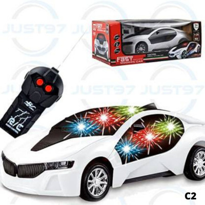 Kid Kraze Wireless Remote Control Fast Modern Car With 3D Light, CAR_RC2(White)
