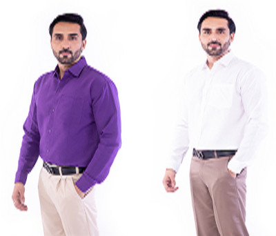DESHBANDHU DBK Men Solid Casual Multicolor Shirt(Pack of 2)