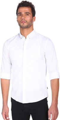 FLYING MACHINE Men Solid Casual White Shirt