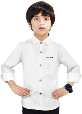 MADE IN THE SHADE Boys Solid Casual White Shirt