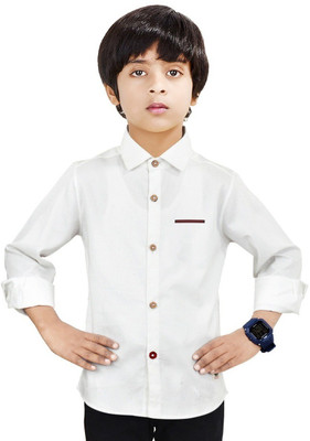 MADE IN THE SHADE Boys Solid Casual White Shirt