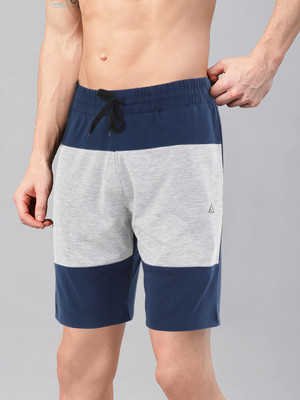 AVOLT Color Block Men Blue, Grey Basic Shorts