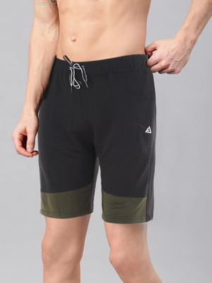 AVOLT Color Block Men Black, Green Basic Shorts
