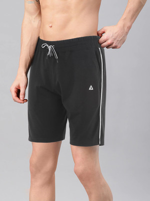 AVOLT Striped Men Black Basic Shorts