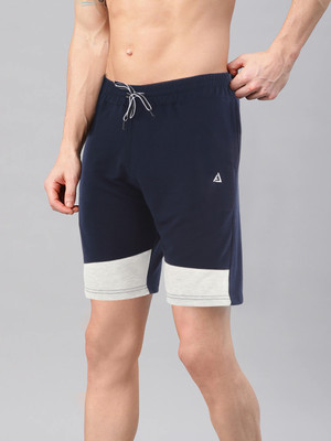 AVOLT Color Block Men Dark Blue, Grey Basic Shorts
