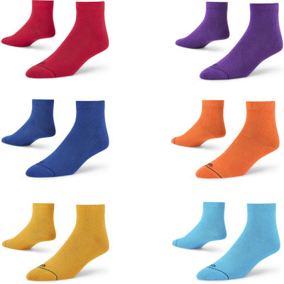Dynamocks Men Solid Ankle Length(Pack of 6)