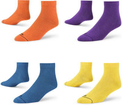 Dynamocks Men Solid Ankle Length(Pack of 4)